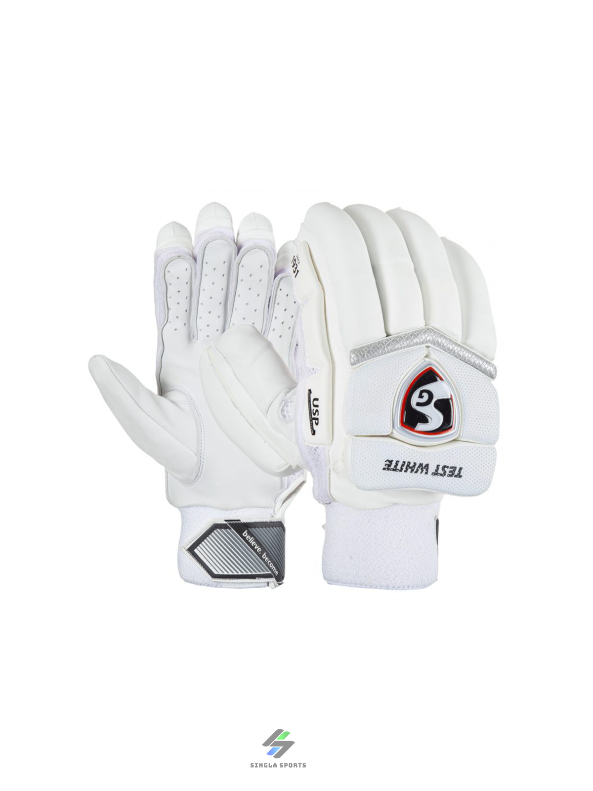 SG Test White with Premium Quality Leather Palm