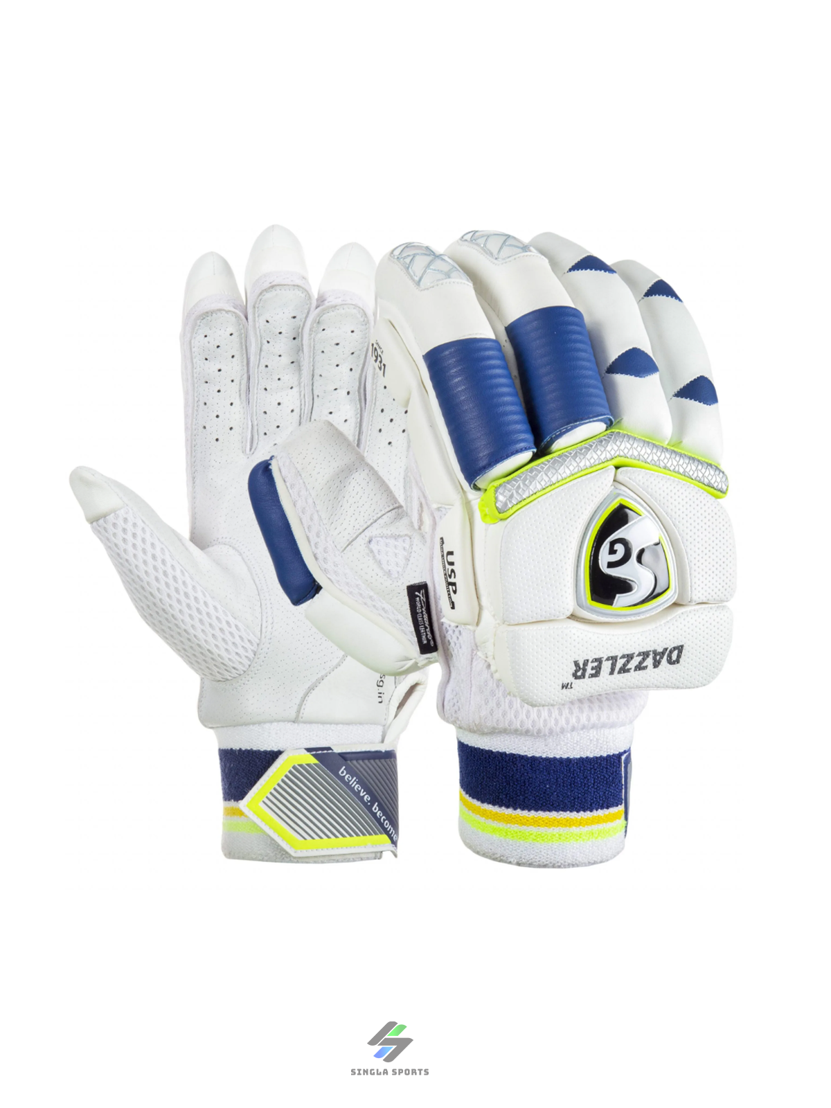 SG Dazzler Batting Gloves with Premium Quality Leather Palm